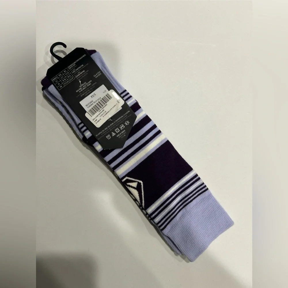 Volcom Women's XS/S Tundra Tech Socks Ski Snowboard NWT Wool Acrylic Purple